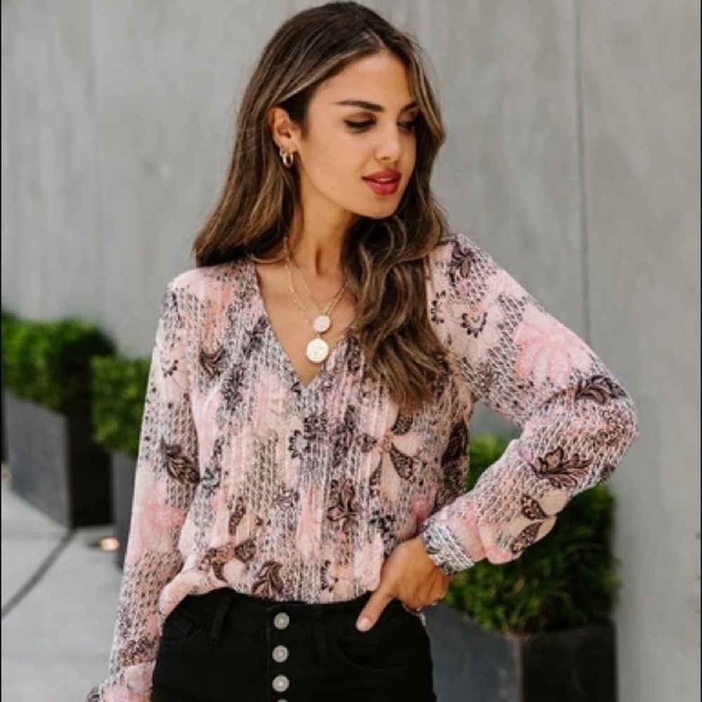 Dancing Queen Printed Metallic Blouse